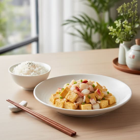 152. Diced Seafood with Egg Tofu 珊瑚玉子豆腐
